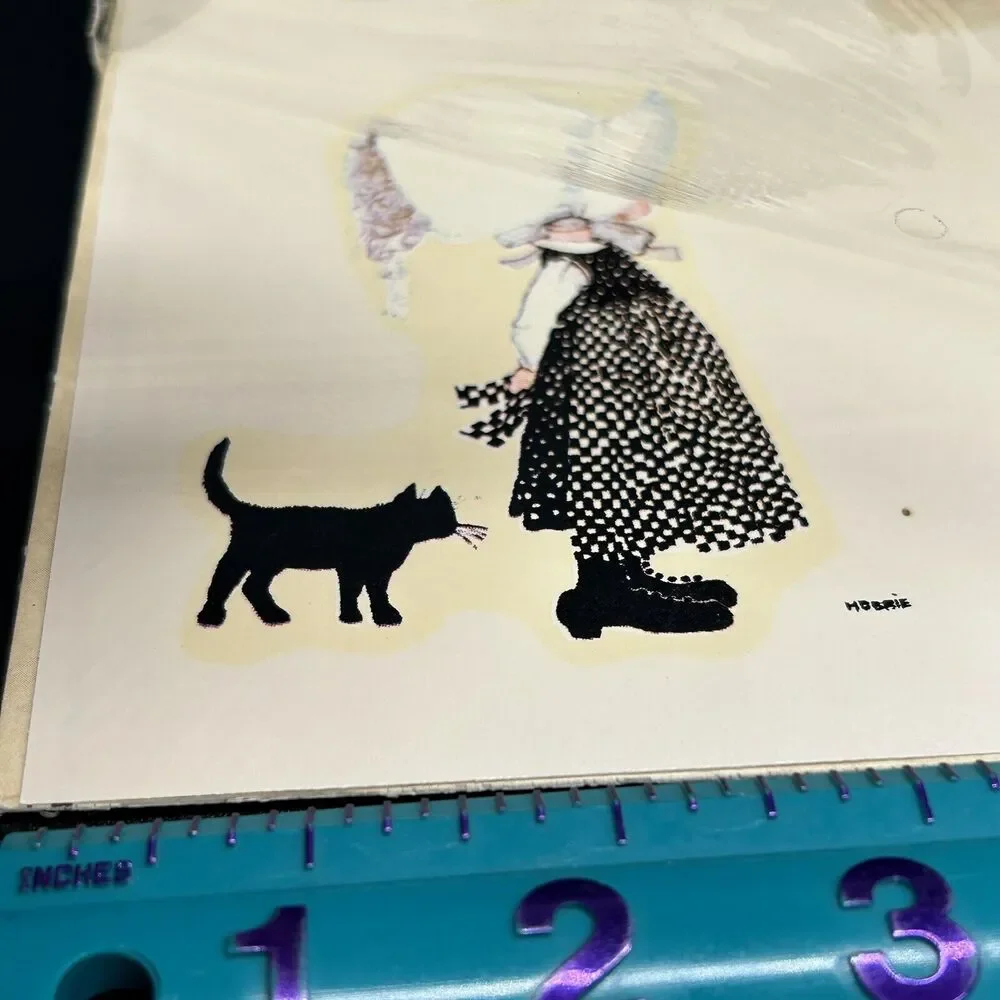 Holly Hobbie 3 Decals & 1 Decoupage Print American Greetings Paper Craft